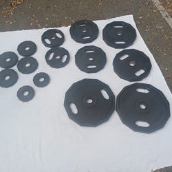 Full Set Urethane Olympic Weight Set " IRON GRIP" ( 255LBS. TOTAL)