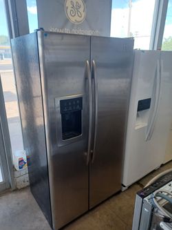 GE PROFILE STAINLESS STEEL SIDE BY SIDE REFRIGERATOR 35.75 INCH COUNTER DEPTH