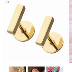 Gold bar earrings