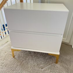 2 Nightstand Drawer White