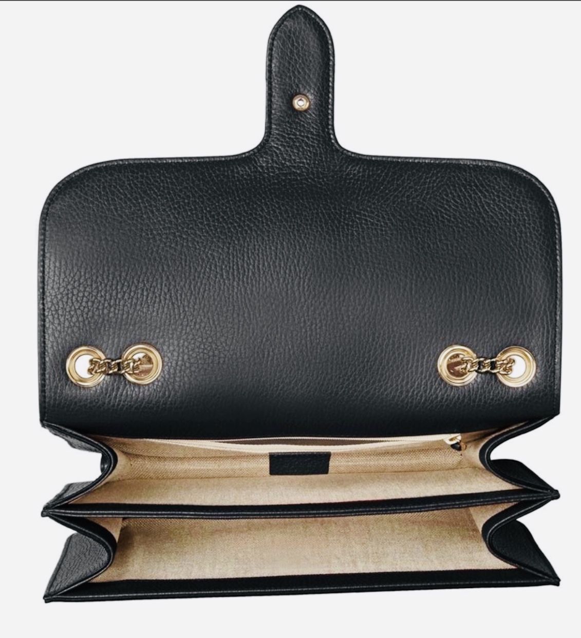 GUCCI Black Leather GG Interlocking Crossbody bag
