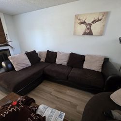 Sectional couch and round chair