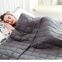 Adult Weighted Blanket(20lbs, 80”x60”, Queen Size) for People Weigh Around 190lbs| Weighted Blanket Adult |Cotton Heavy Cozy Blanket| Premium Glass Be