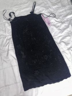 Crochet Cover Up Mini Dress Small