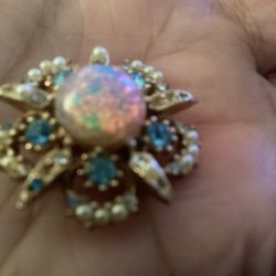 Merrirose Fire Opal Brooch