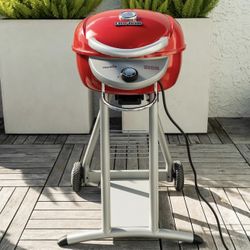 Char-Broil Patio Bistro TRU-Infrared Electric Grill, Red With Cover 