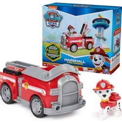 Paw Patrol, Marshall’s Firetruck, Toy Truck with Collectible Action Figure,...