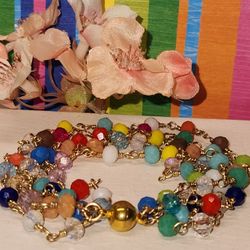 #2333, VINTAGE VENETIAN BRACELET, 5 LAYERS. MAGNET CLASP. 7.5"
