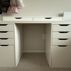 IKEA ALEX Desk Setup / Vanity - White