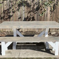 Custom Dining Table Farmhouse Country French Modern Rustic Solid Wood Set Restoration Hardware Insp Bench Hand Built Round Oval Counter Breakfast  