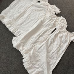 Qty 4 - girls small white dress / haloween costumes - White Hawaiian MuuMuu