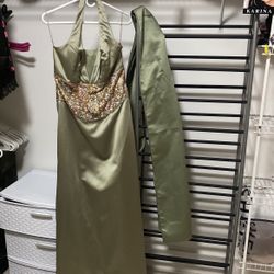Satin Green Fomal Dress