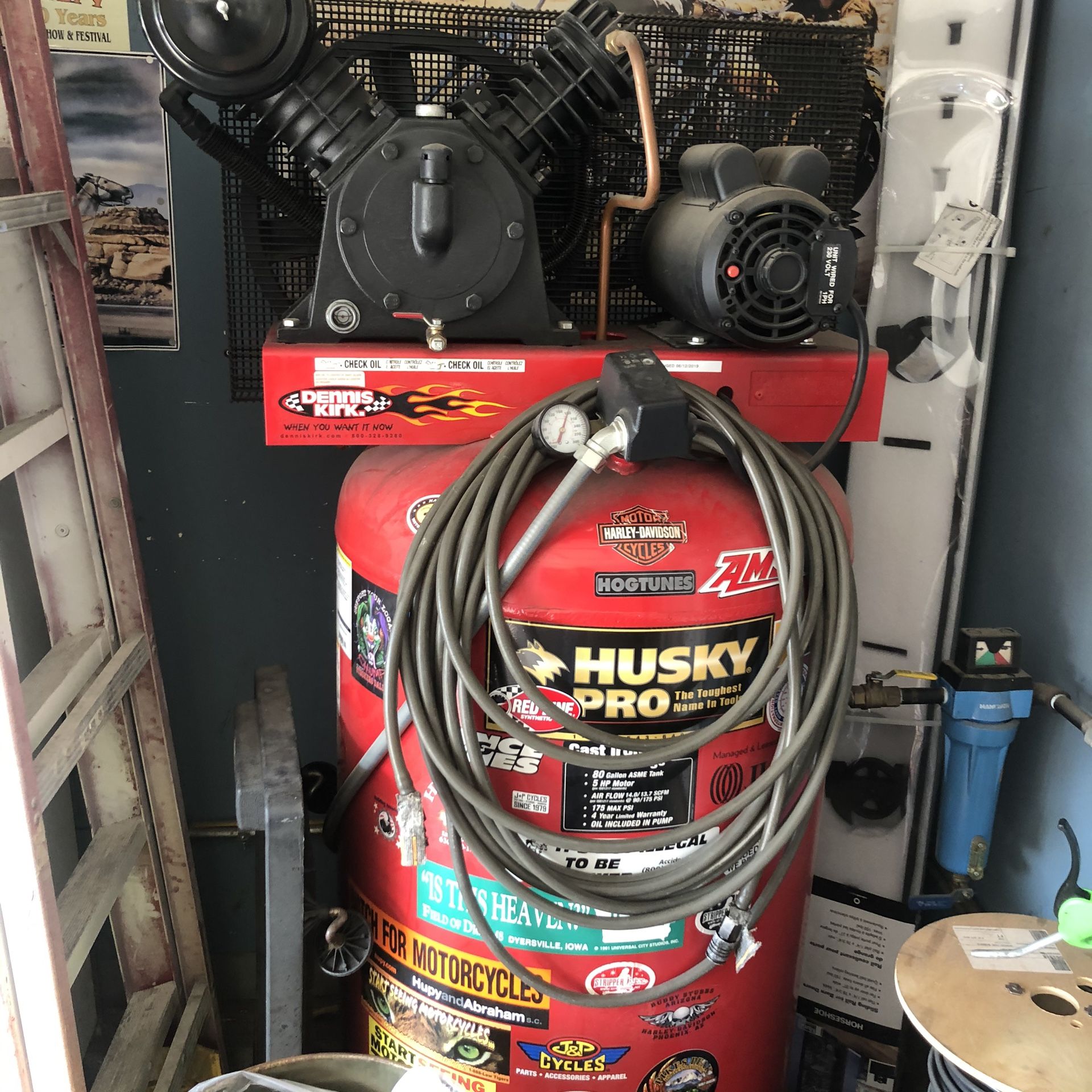 Husky Pro 80 Gallon, 240 Volt 2 Stage air compressor