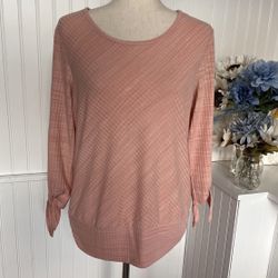 Apt 9 Round Neckline Rose 3/4 Sleeved Top