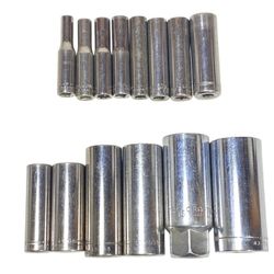 Craftsman 14 Pc Socket Set 1/4" 1/2" Drive 3/16-7/8” SAE 6 Pt Deep