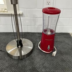 PAPER TOWEL HOLDER / HAMILTON BEACH MINI BLENDER.  BOTH FOR $10.00