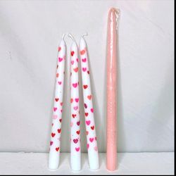 Valentine's Day Mother's Day Red Heart Taper Candles Set 