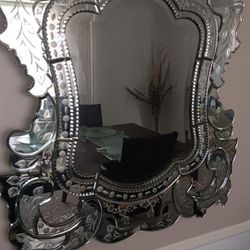 French Engraved mirror 