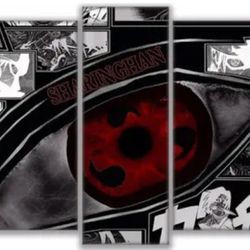 Naruto Sharingan 5 Piece Canvas Art Wall Decor, NEW