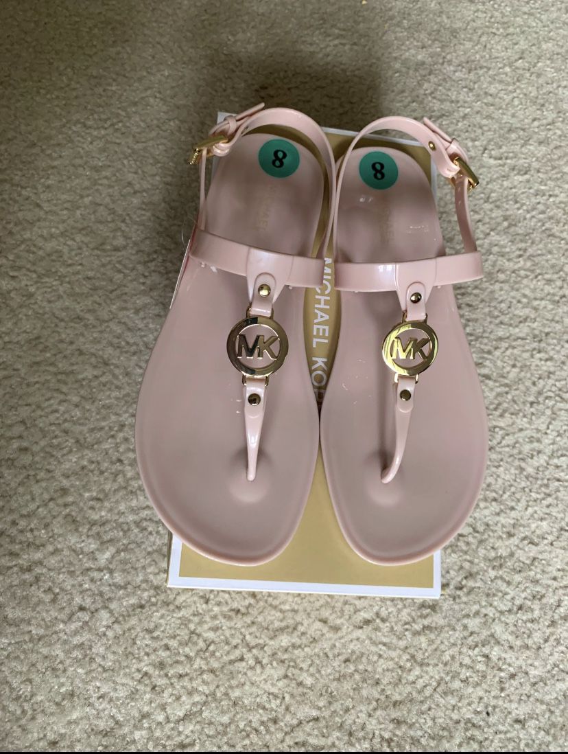New Michael Kors Sondra Jelly Soft Pink Sandals 8M