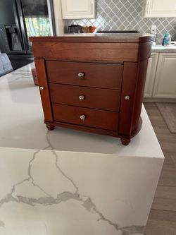 Wooden Jewelry Box with Drawers