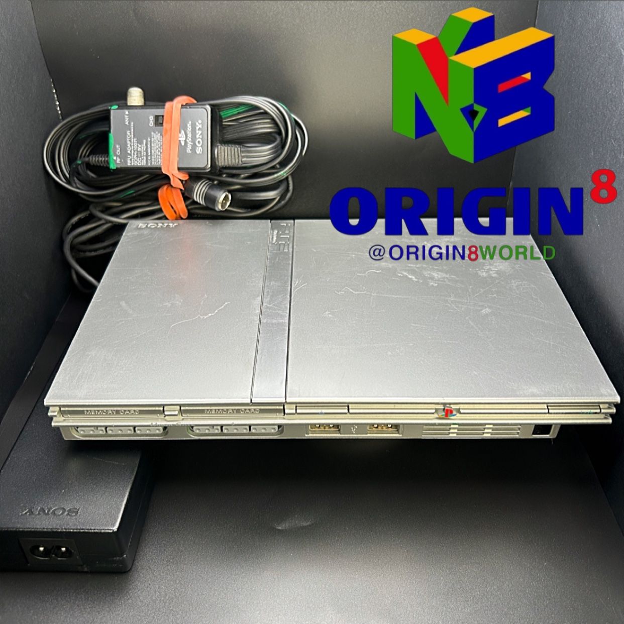 *For Spare Parts/Repair Only* Slim Silver PS2 PlayStation 2 Powers On Untested Not Working With Cords Missing Plug