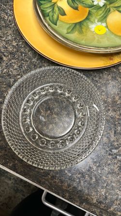 Clear Glass Hobnail Plate