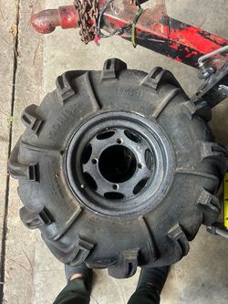 Silver back rim and tires