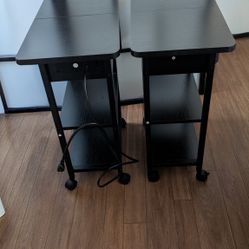 Two Flip Top Side Tables With Built In Outlets And USB For Charging 