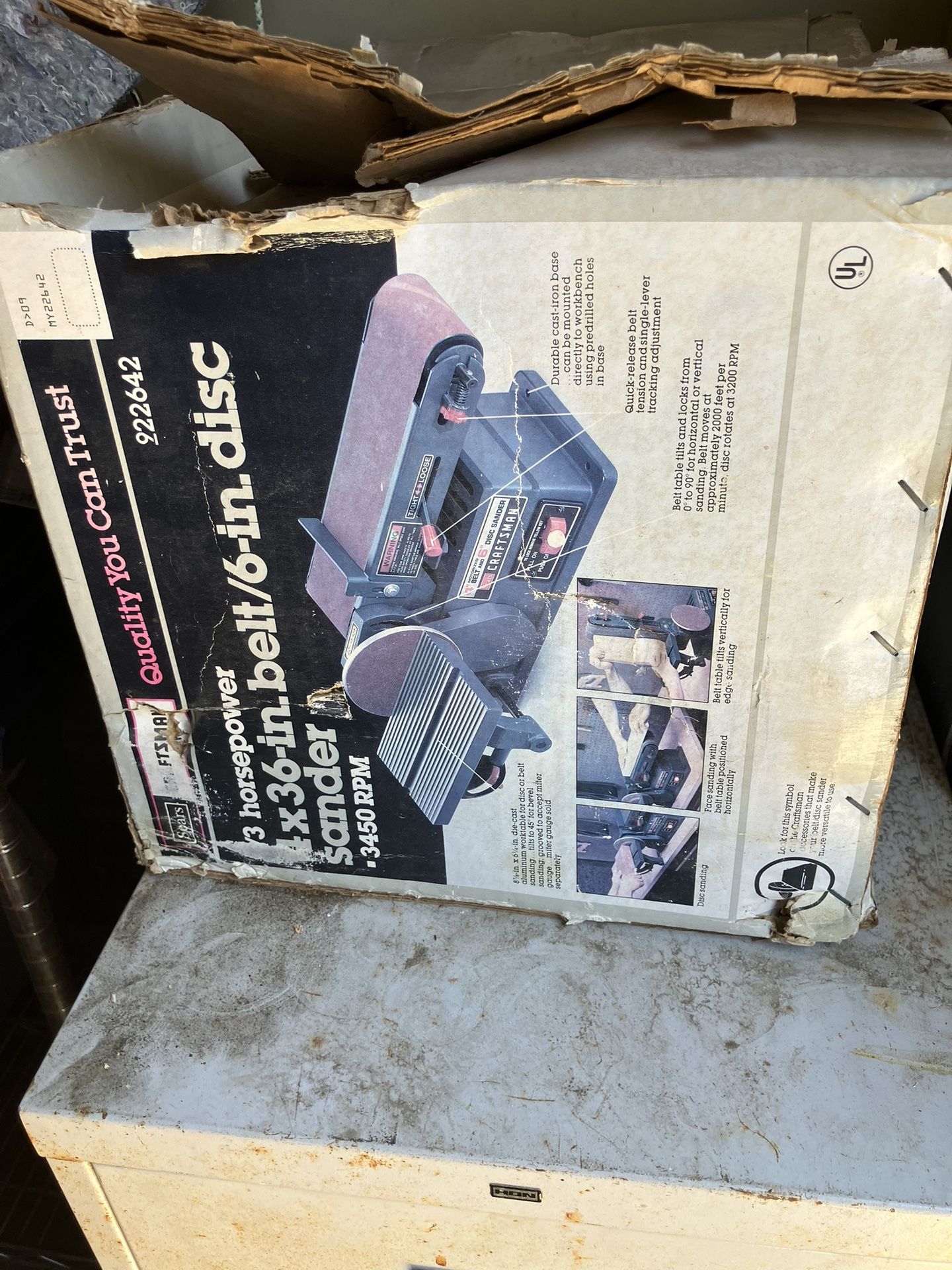 Craftsman disc and belt, sander, and one