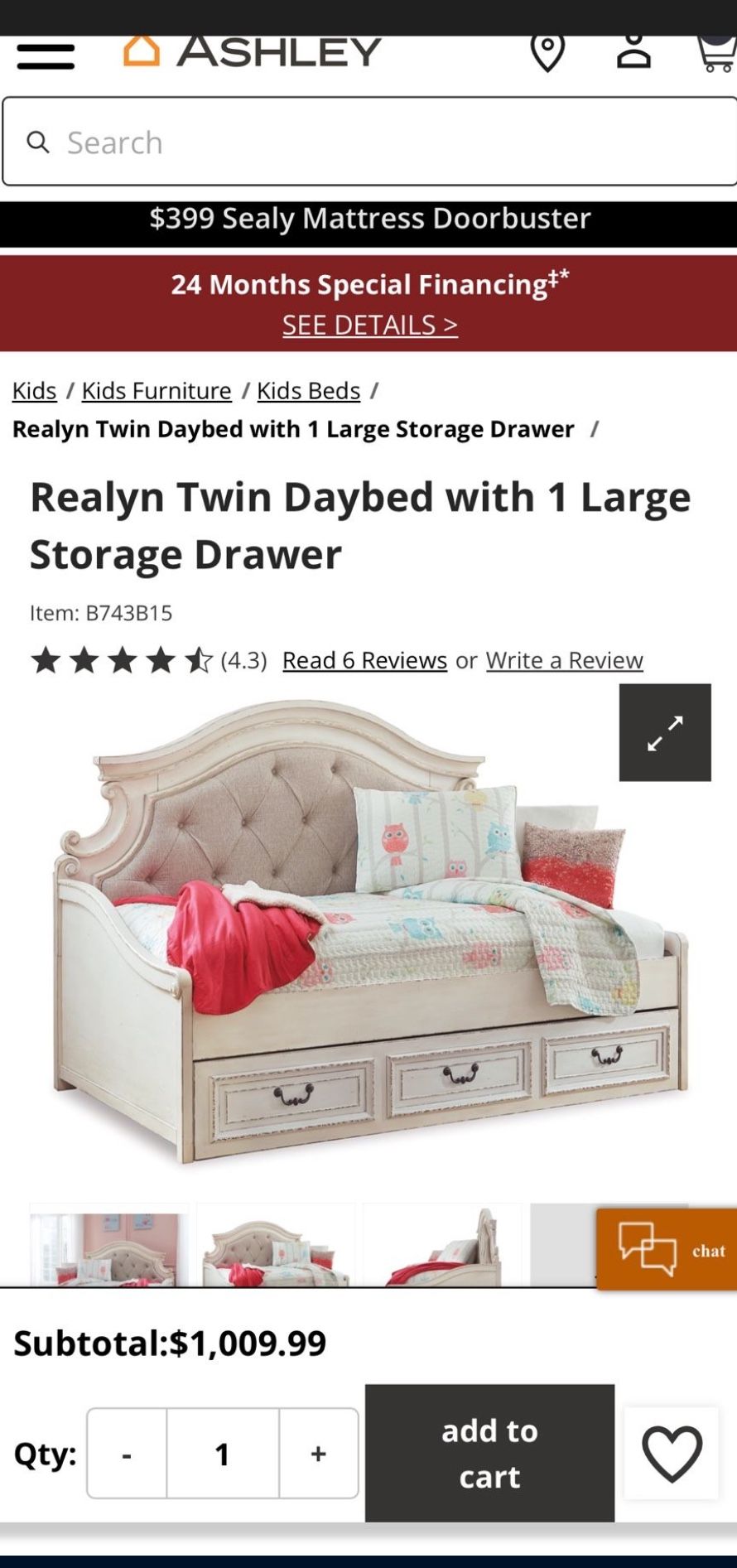 🔥 Ashley REALYN Twin Daybeds – 2 Beds! BEAUTIFUL & CLEAN – $550 🔥