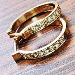 14kt Solid Gold Diamond Earrings 
