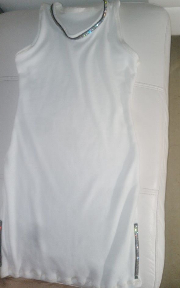 Custume Made Sassy Sexy Casual White Body Dress (Stretch)