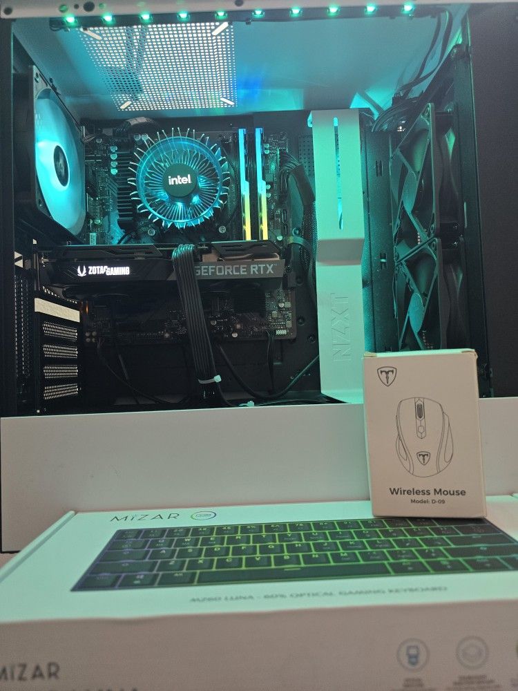 Gaming pc desktop computer intel i5, rtx 3060ti, 16 gb ram, nvme, nzxt, wifi bundle
