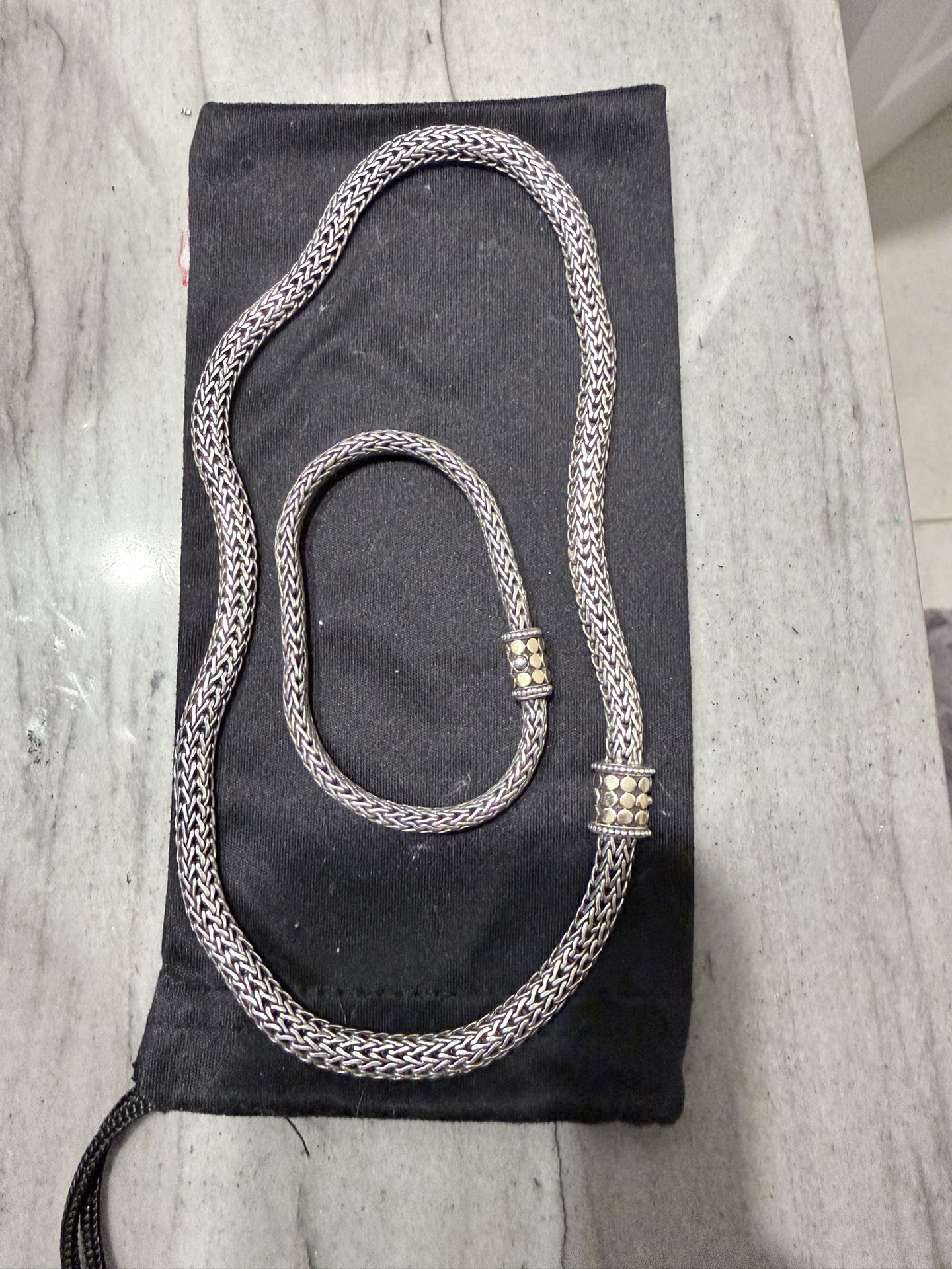 John Hardy Classic Dot Chain Authentic 10 mm (925 ss and 18k yellow gold)