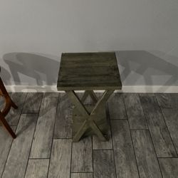 Two Stools 2 Paintings And Small Table 