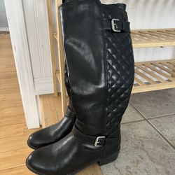 Black Faux Leather Boots