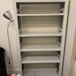Moving! Metal White Bookshelf