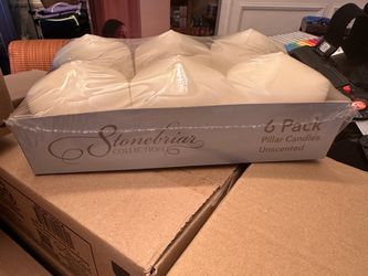 New Stonebriar Case of Four 6-Packs (24 Total) 3"x3" Unscented Pressed Pillars; Ivory;