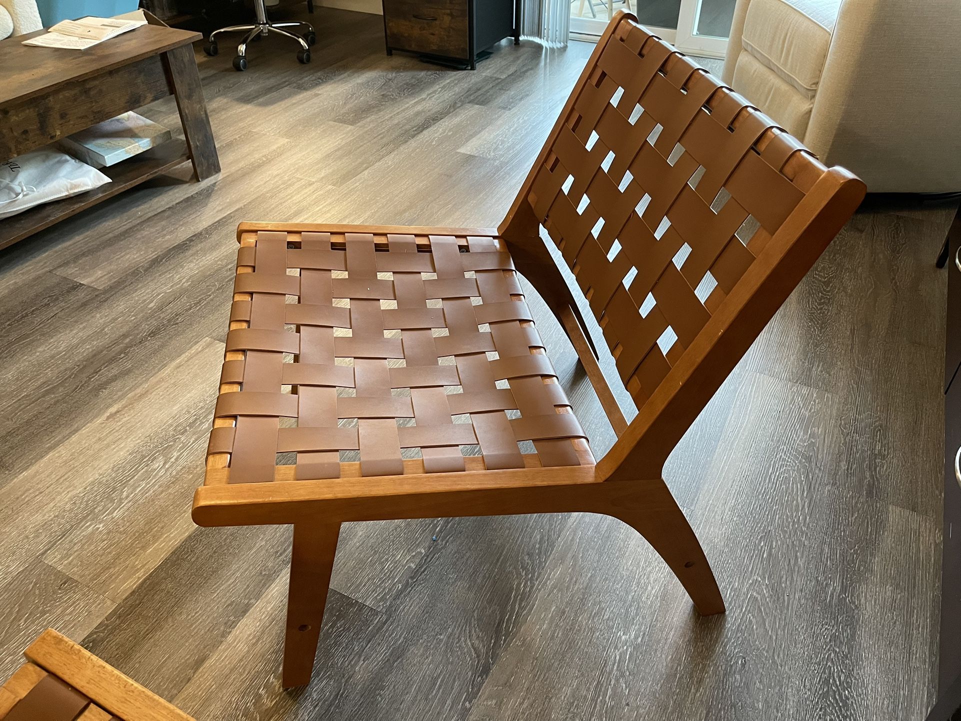 2 Mid Century Woven Chairs