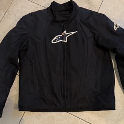 Alpinestars Motorcycle Jacket Mens XL Black T-RC-1 Air-Flo Zip Padded Riding, Prewoned, Great Shape