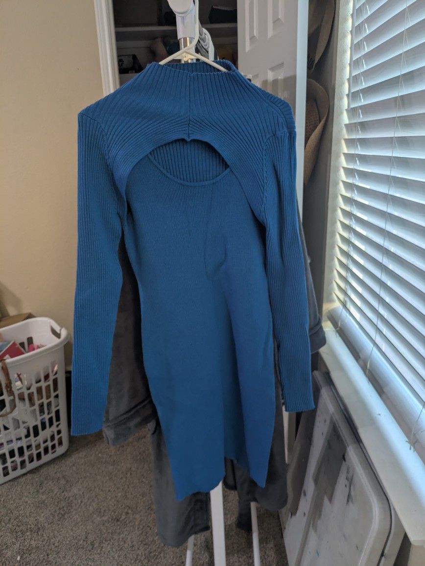 Long Sleeve Form Fitting Dress Large
