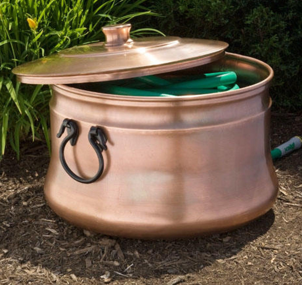 Signature Hardware Copper Kettle Hose Pot With Lid For Sale In