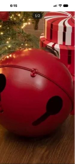 Large Red Metal Jingle Bell Decoration