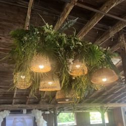 2 Boho Floral Chandeliers- Bridal Shower Decor