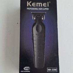 KEMEI 2299 🎈Firm Price🎈 Professional Hair/Beard Trimmer for Men Zero Gapped Hair Clippers for Barber with T Blade, Cordless Rechargeable