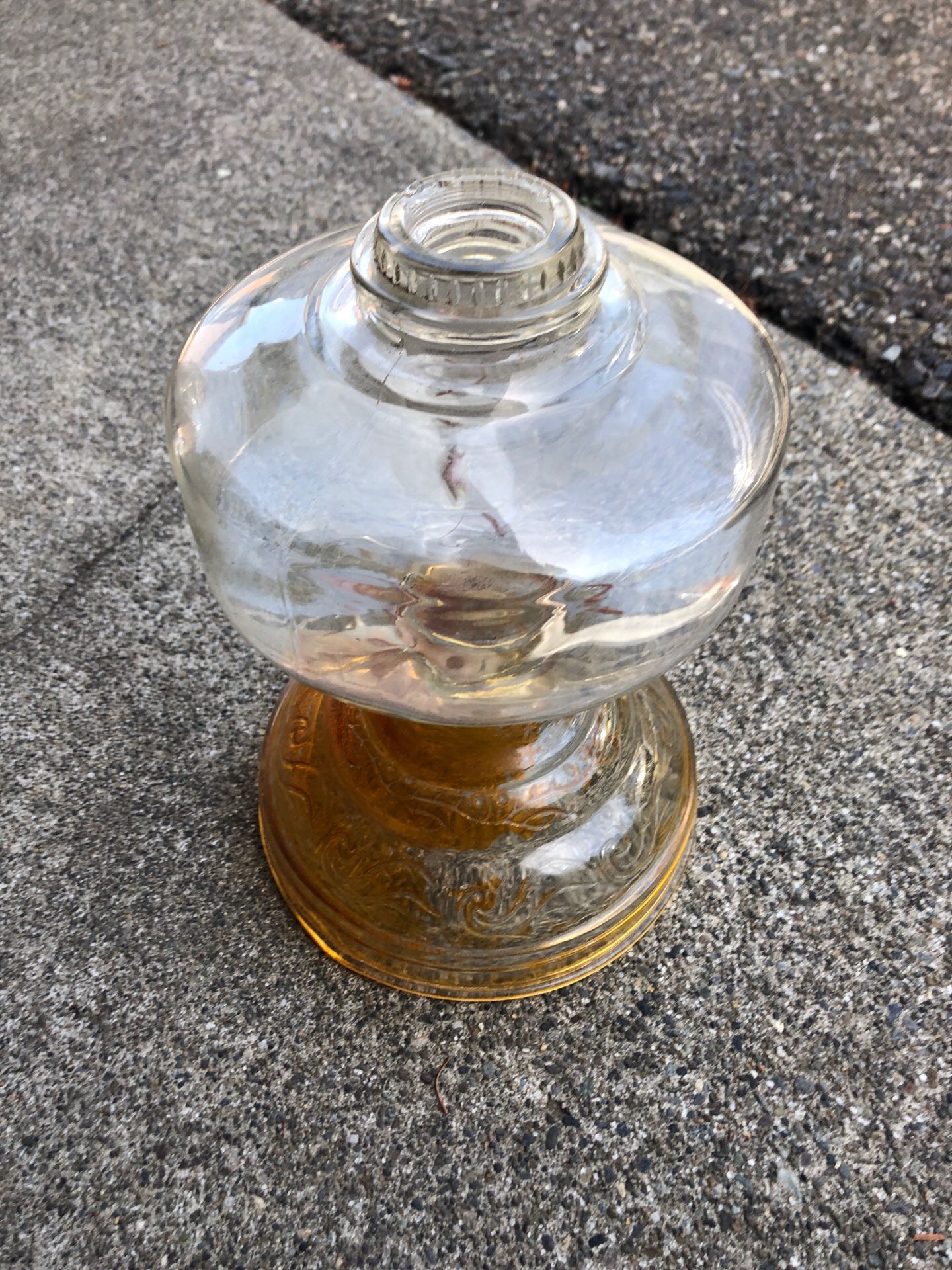 Antique oil lamp base