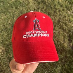 Anaheim Angels 2002 World Series Champions red vintage flex fit hat
