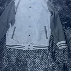 Vision Sports Varsity Jacket Gray Black Men’s 3XL Streetwear Bomber