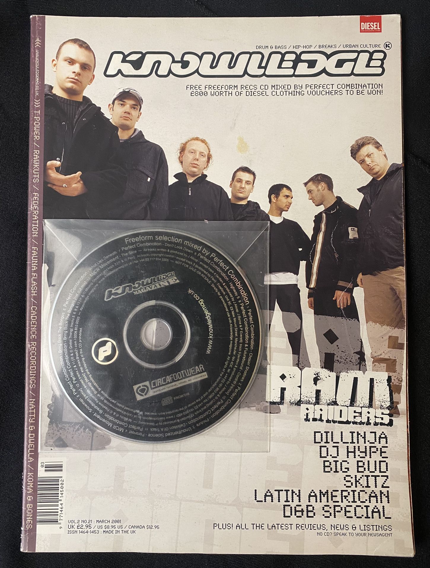 KMag Knowledge Magazine Ram Raiders Andy C March 2001 Vol 2 No 21 w/ CD Dillinja Hype Drum & Bass DnB Jungle Rare